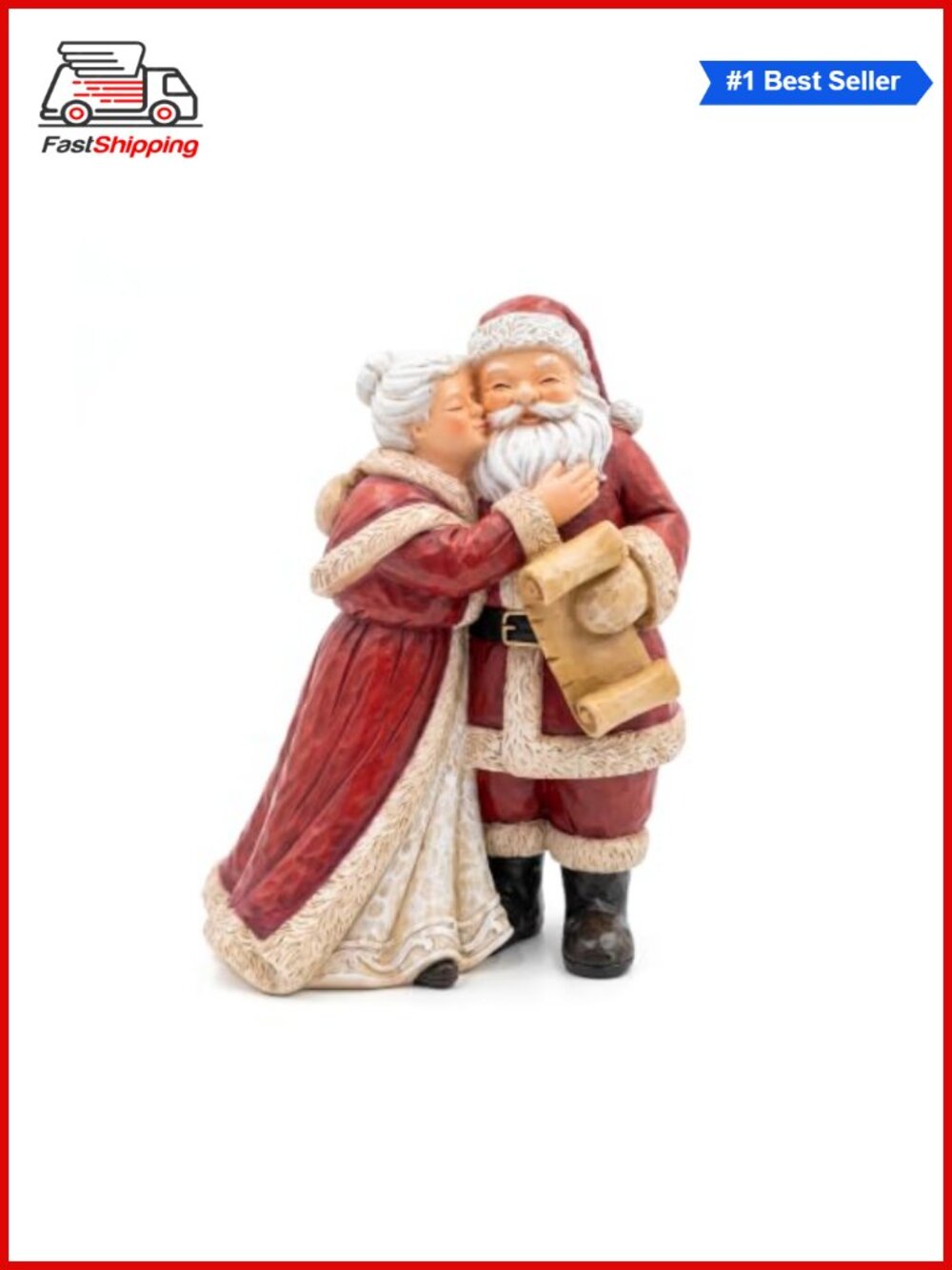 ๐
Santa & Mrs. Claus Resin Figurine Kissing Christmas Decor 5.9in